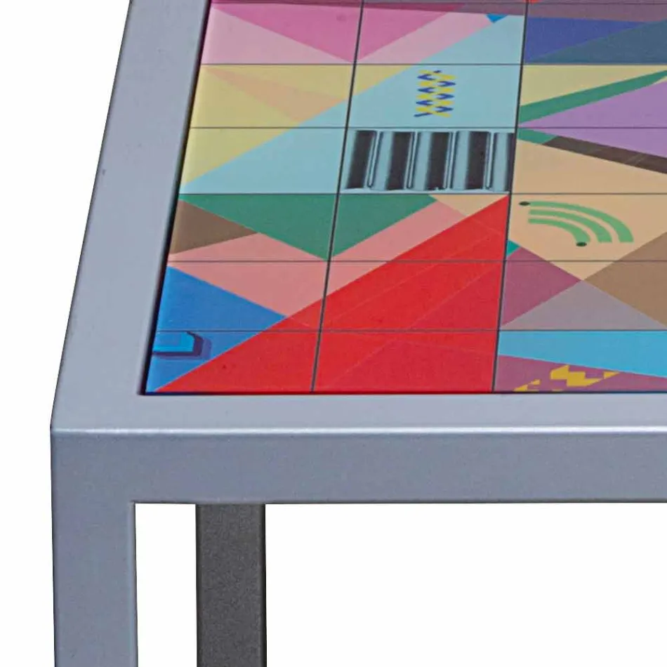 Moderna del metal del café sala de estar 50x50cm Nina, fabricado en Italia viadurini