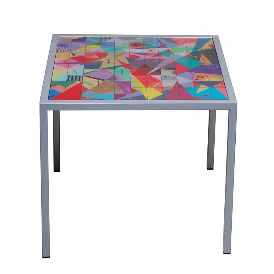 Moderna del metal del café sala de estar 50x50cm Nina, fabricado en Italia viadurini