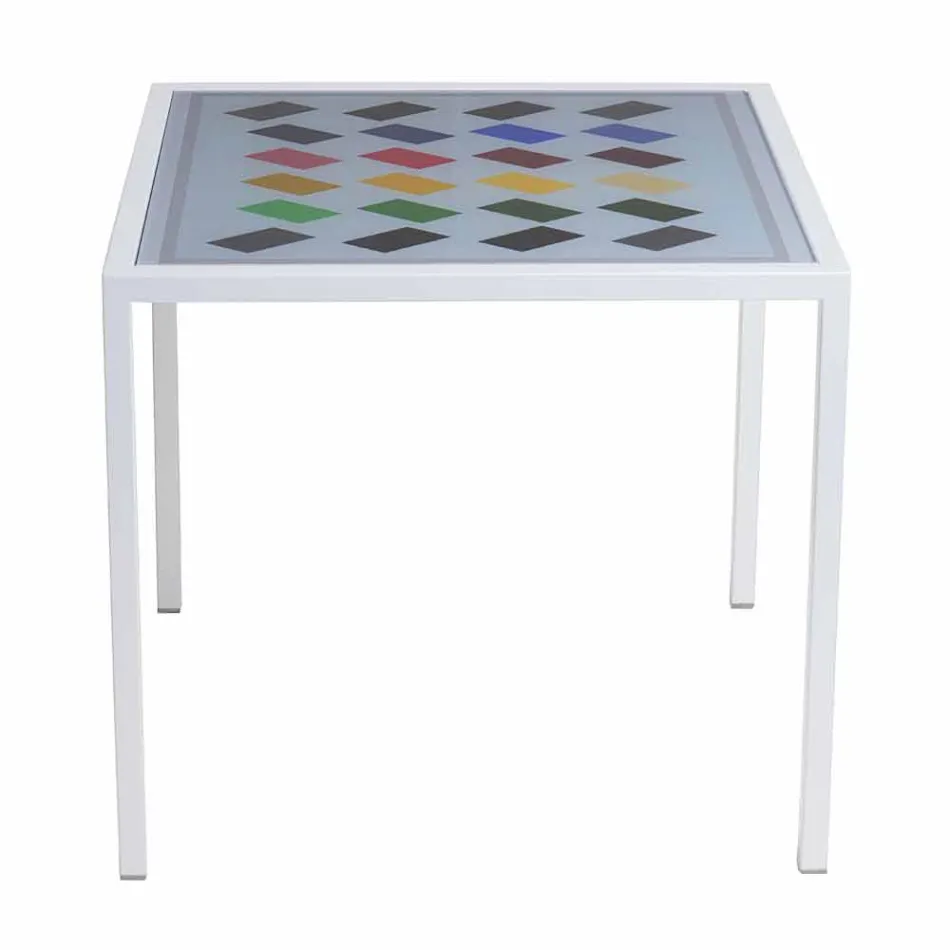 Moderna del metal del café sala de estar 50x50cm Nina, fabricado en Italia viadurini