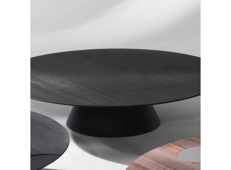 mesa de centro moderna, lacada en negro de alerce Giglio viadurini