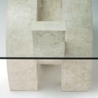 Mesa de centro moderna de piedra y cristal - Austin viadurini