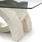 Mesa de centro moderna de piedra y cristal - Austin viadurini