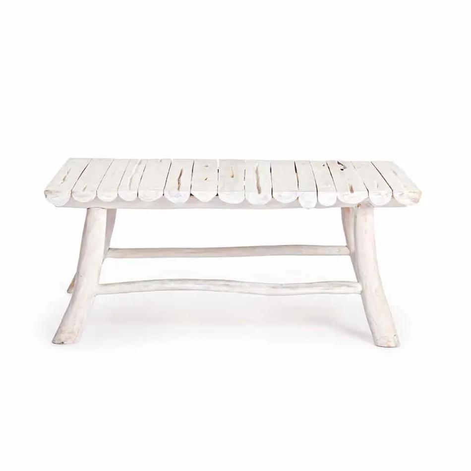 Mesa de centro moderna Homemotion en ramas de teca blanqueada - Bambo viadurini