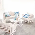 Mesa de centro moderna Homemotion en ramas de teca blanqueada - Bambo viadurini