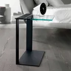 Mesa de centro moderna de metal y vidrio ahumado o vidrio transparente Made in Italy - Teilor viadurini