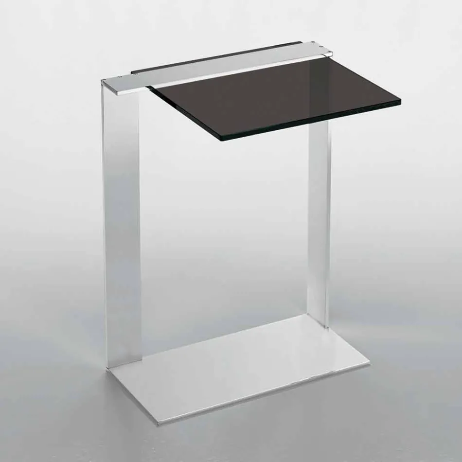 Mesa de centro moderna de metal y vidrio ahumado o vidrio transparente Made in Italy - Teilor viadurini