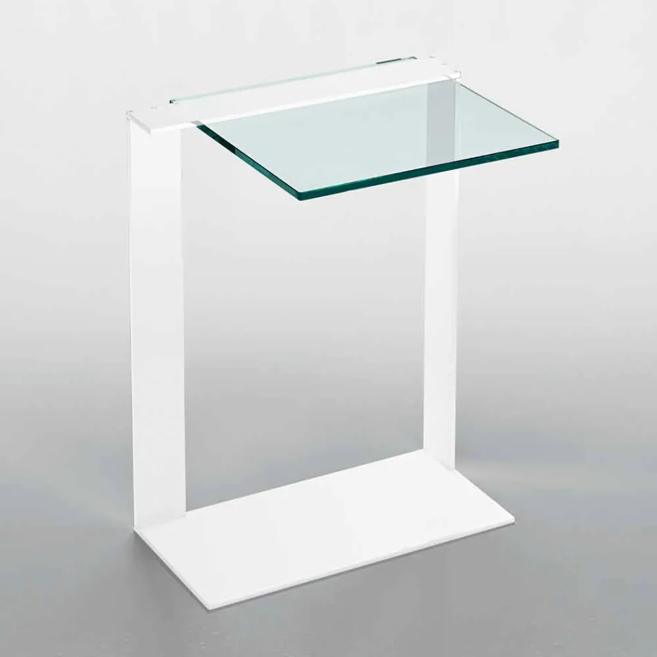 Mesa de centro moderna de metal y vidrio ahumado o vidrio transparente Made in Italy - Teilor viadurini