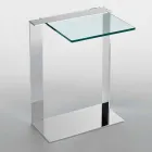 Mesa de centro moderna de metal y vidrio ahumado o vidrio transparente Made in Italy - Teilor viadurini