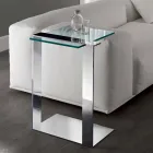 Mesa de centro moderna de metal y vidrio ahumado o vidrio transparente Made in Italy - Teilor viadurini
