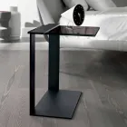 Mesa de centro moderna de metal y vidrio ahumado o vidrio transparente Made in Italy - Teilor viadurini