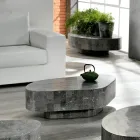 Mesa de centro moderna con forma de piedra fósil - Bowie viadurini