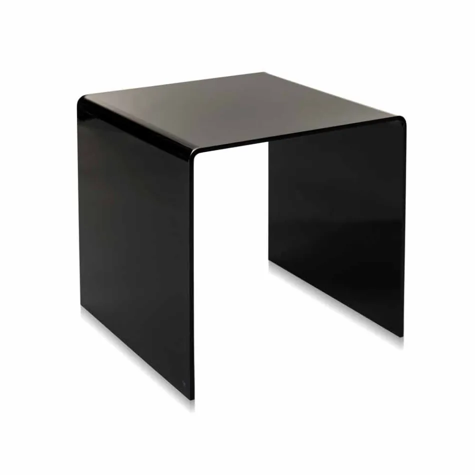 Mesa de centro moderna negra 40x40cm Terry Small, hecha en Italia viadurini