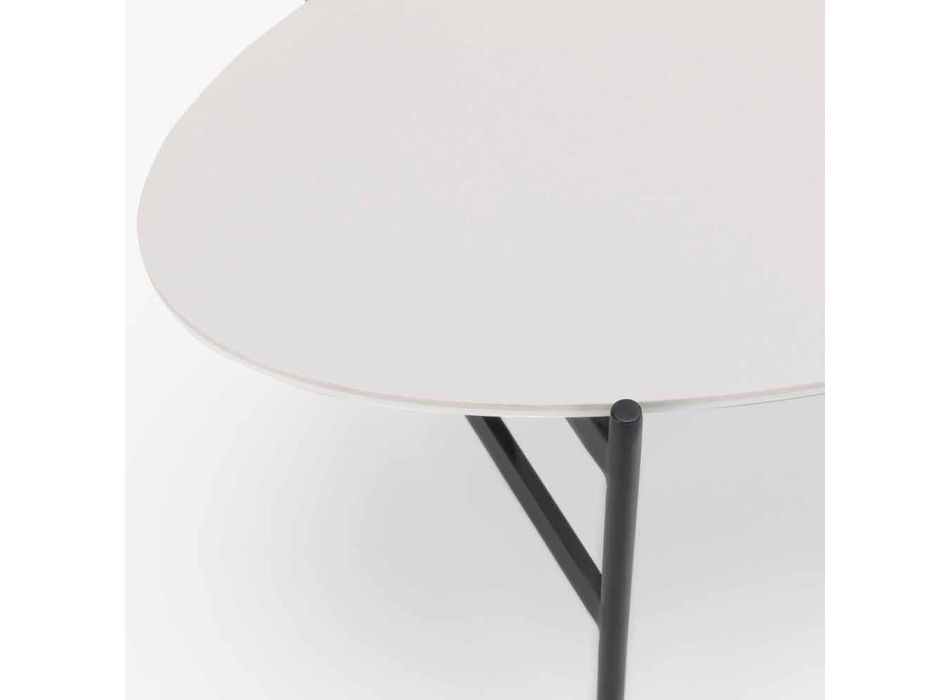 Mesa de salón ovalada de diseño moderno con encimera de cerámica - Donatella viadurini