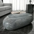 Mesa de centro ovalada en piedra fósil moderna - Avenue viadurini