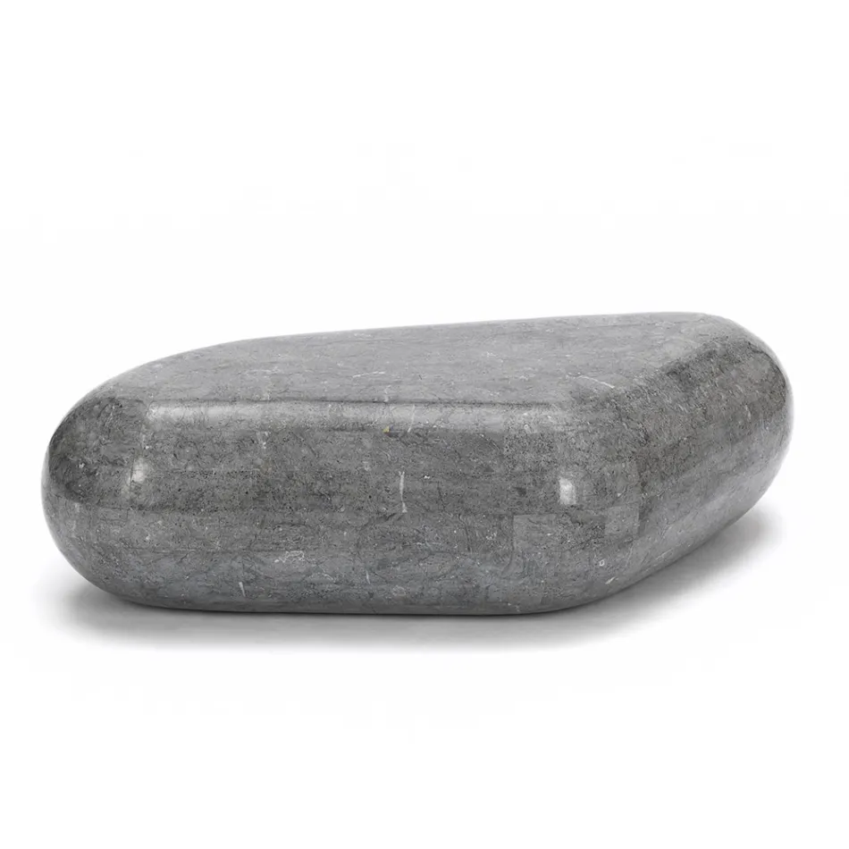 Mesa de centro ovalada en piedra fósil moderna - Avenue viadurini