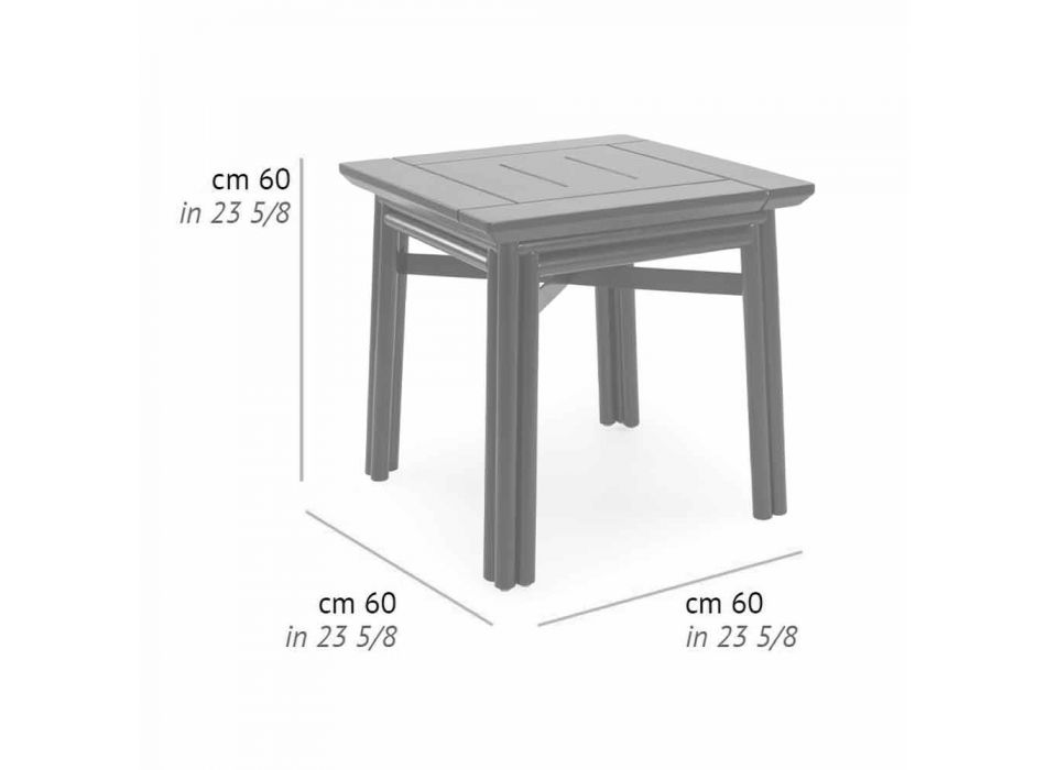 Mesa de centro para exterior en madera natural o negra, 2 tamaños - Suzana viadurini