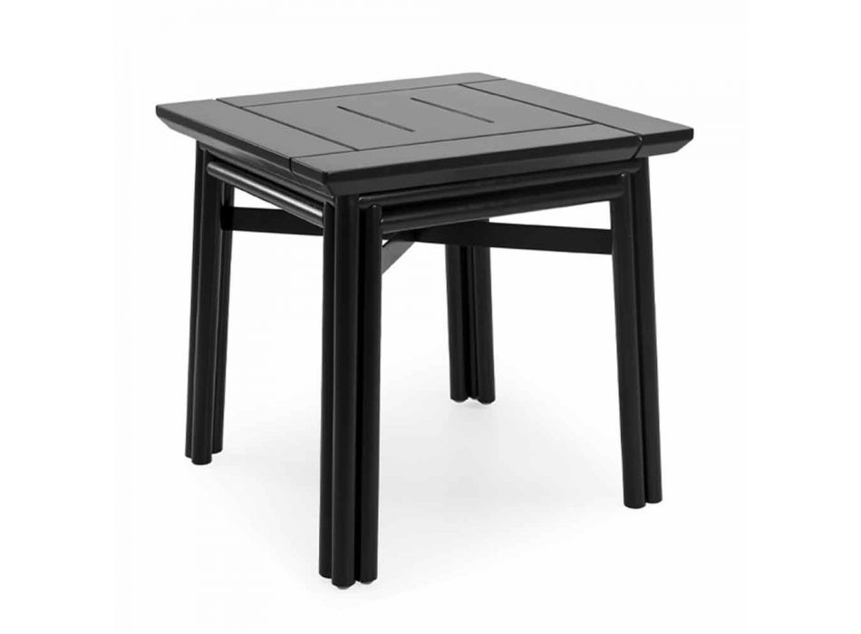 Mesa de centro para exterior en madera natural o negra, 2 tamaños - Suzana viadurini