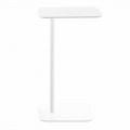 Soporte de tableta de mesa moderna para la sala de estar en roble y metal blanco - Adelaide