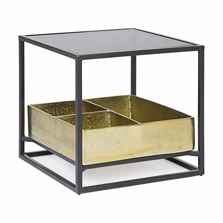 Mesa de centro cuadrada con tapa de cristal Homemotion - Sigismondo viadurini
