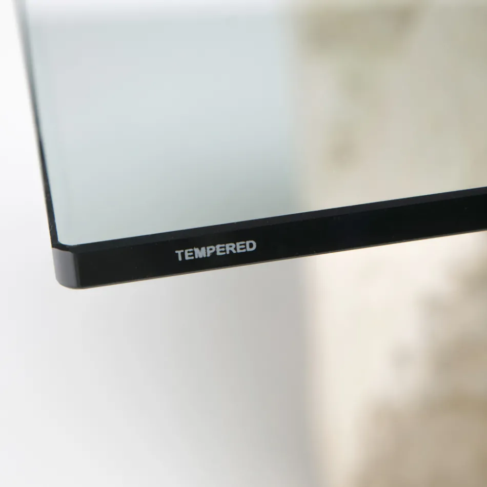 Mesa de centro rectangular con base de piedra fósil blanca - Gardenia viadurini