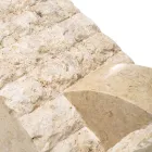Mesa de centro rectangular con base de piedra fósil blanca - Gardenia viadurini