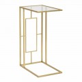Mesa de centro rectangular de hierro y vidrio modernos - Albertino