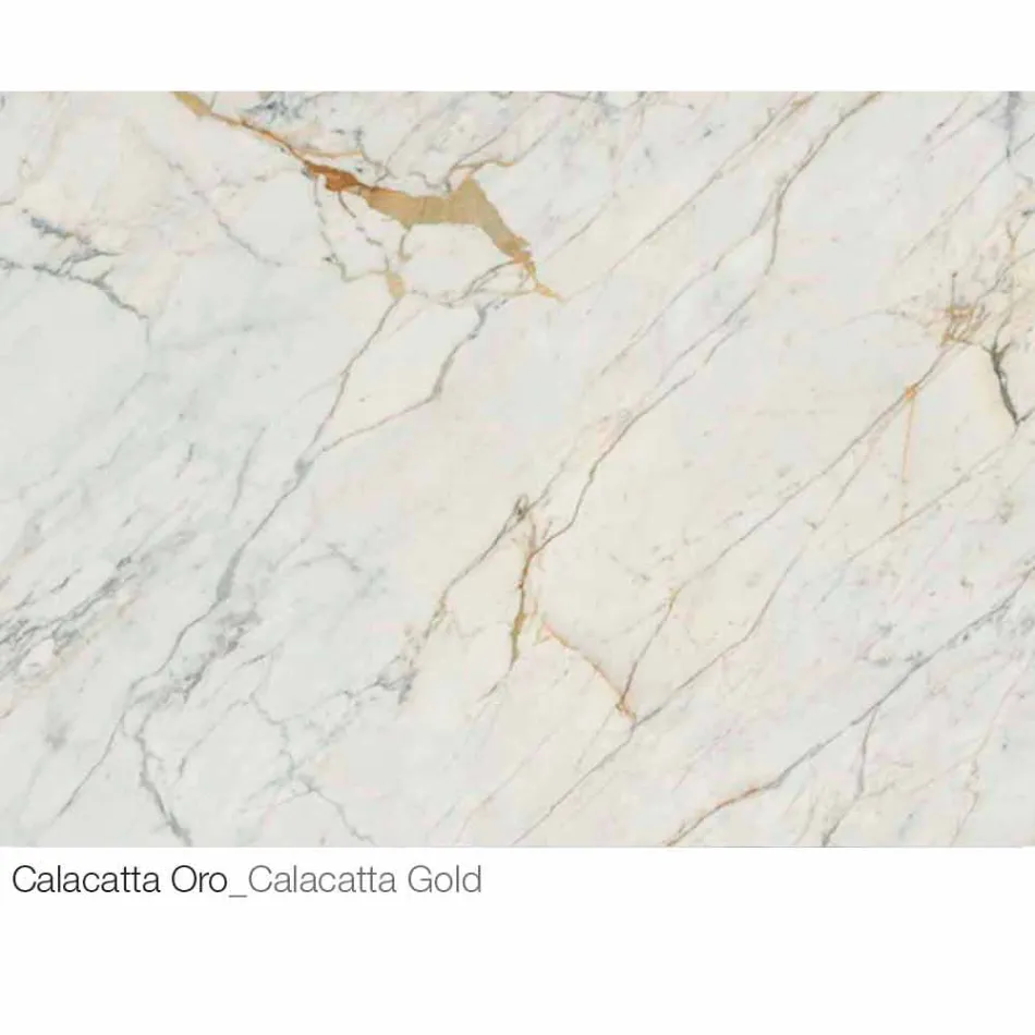 Mesa de centro redonda de cerámica y metal Made in Italy - Livigno viadurini