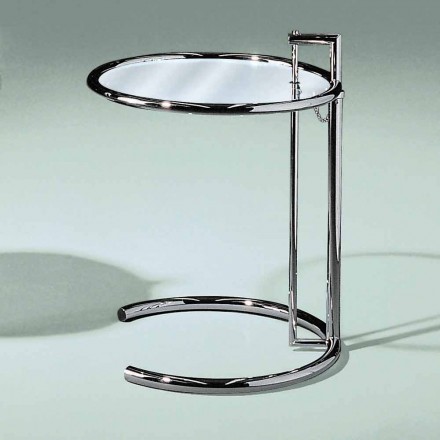 Mesa de centro redonda en acero y vidrio templado Made in Italy - Lennon viadurini
