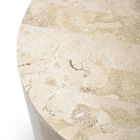 Mesa de centro redonda moderna en piedra fósil - Vermont viadurini