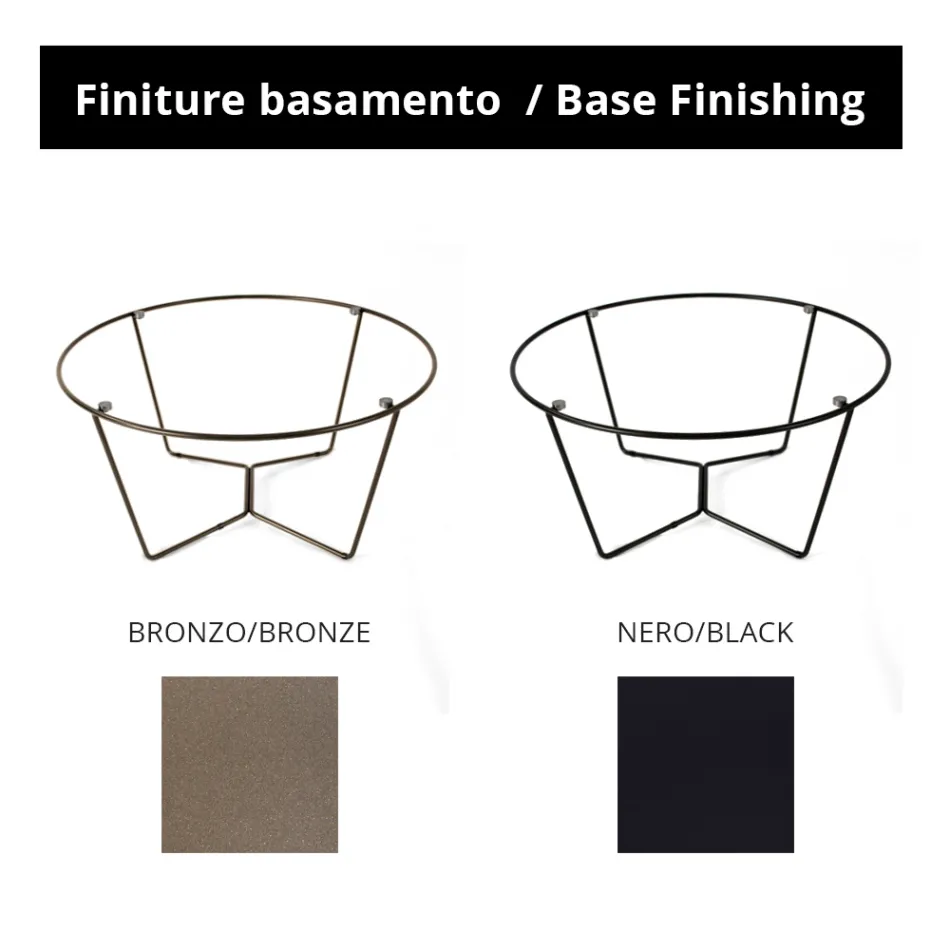 Mesa de centro redonda hecha en gres y acero Made in Italy - Paini viadurini