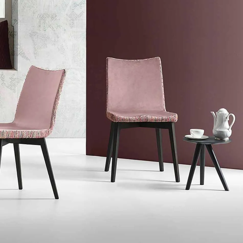 Mesa de centro redonda de madera lacada en negro gris Made in Italy - Stuttgart viadurini