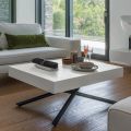 Mesa de centro transformable en madera y metal, Made in Italy - Sanrocco