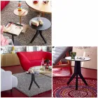 Mesa de centro de madera lacada en negro de diseño redondo moderno - Sperone viadurini