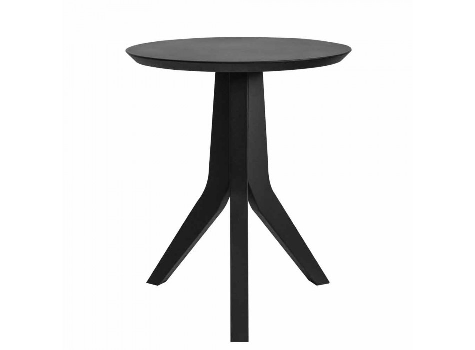 Mesa de centro de madera lacada en negro de diseño redondo moderno - Sperone viadurini