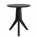 Mesa de centro de madera lacada en negro de diseño redondo moderno - Sperone