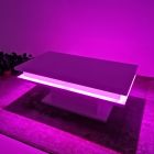 Mesa de centro de sala de estar de madera blanca brillante con o sin luz LED - Perro viadurini