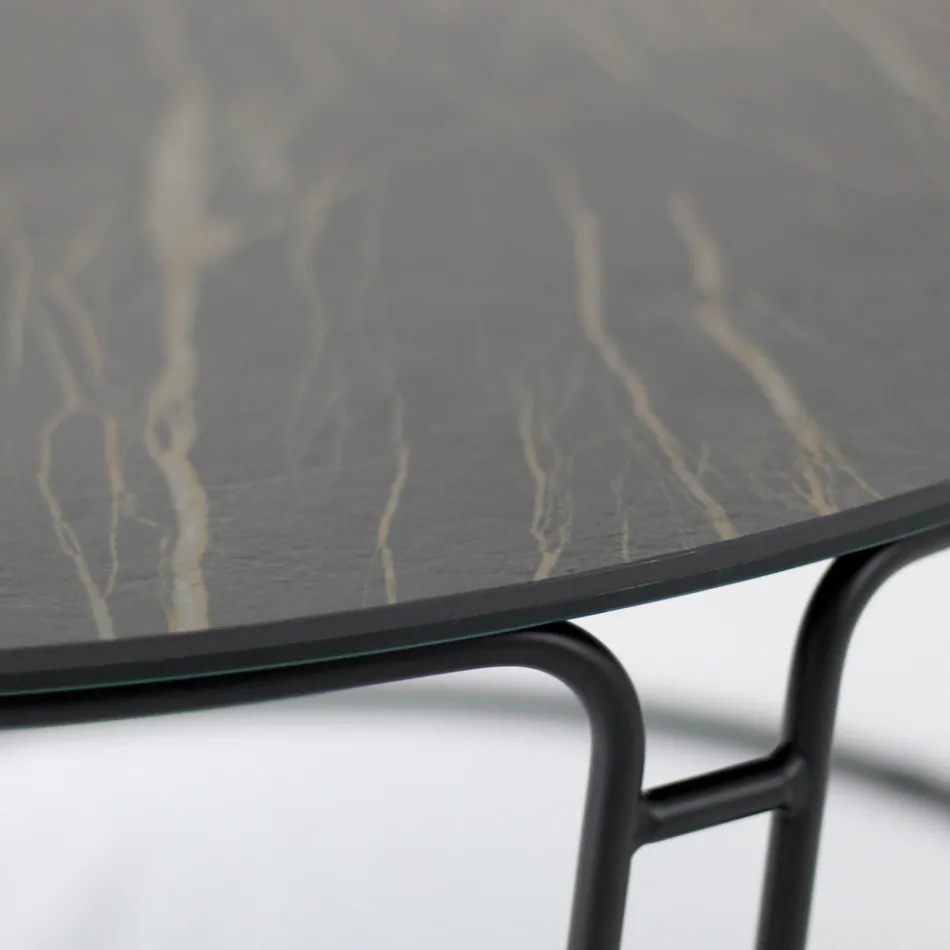 Mesa de centro con tapa redonda y base Made in Italy - Tullia viadurini