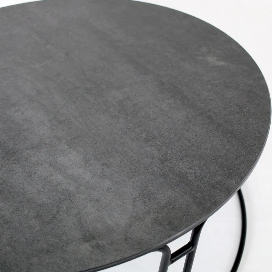 Mesa de centro con tapa redonda y base Made in Italy - Tullia viadurini