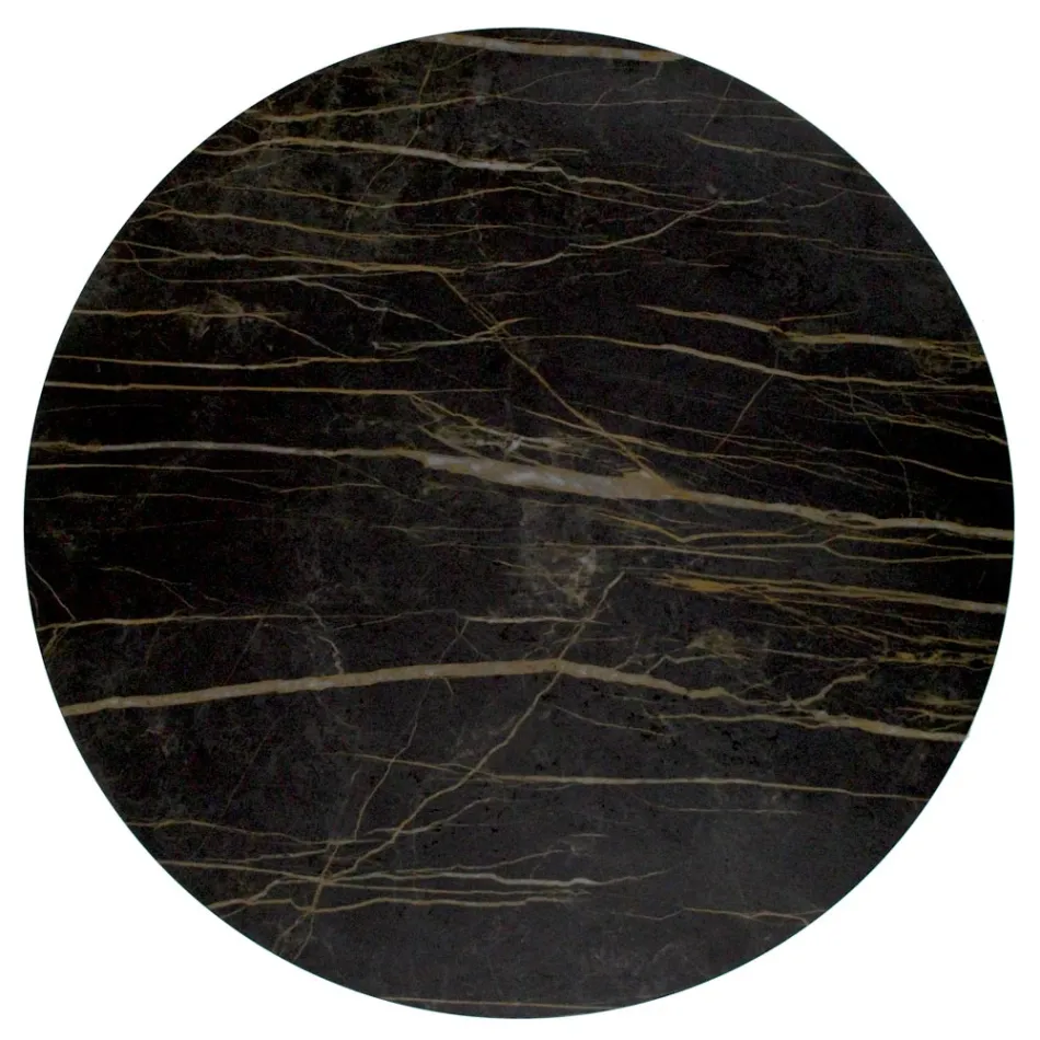 Mesa de centro redonda en acero y gres Made in Italy - Alisea viadurini