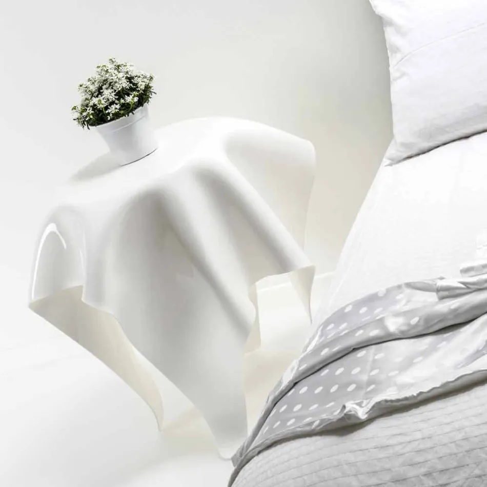 Mesa auxiliar de diseño moderno en plexiglás blanco Otto, hecha en Italia viadurini