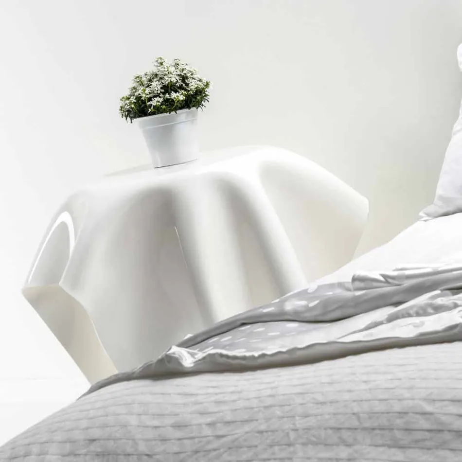 Mesa auxiliar de diseño moderno en plexiglás blanco Otto, hecha en Italia viadurini