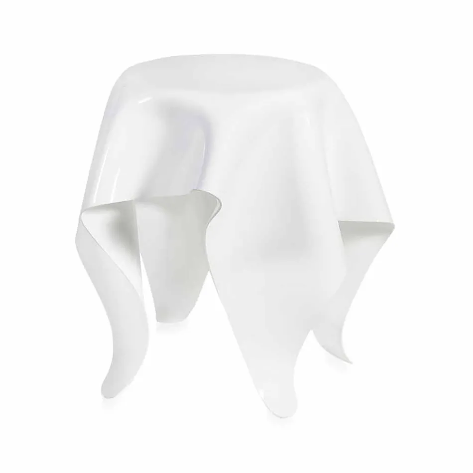 Mesa auxiliar de diseño moderno en plexiglás blanco Otto, hecha en Italia viadurini