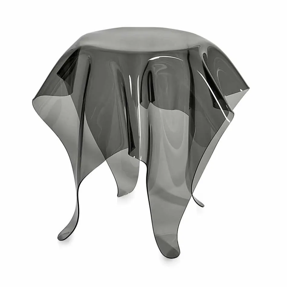 Mesa auxiliar de diseño moderno en plexiglás ahumado Otto, hecho en Italia viadurini