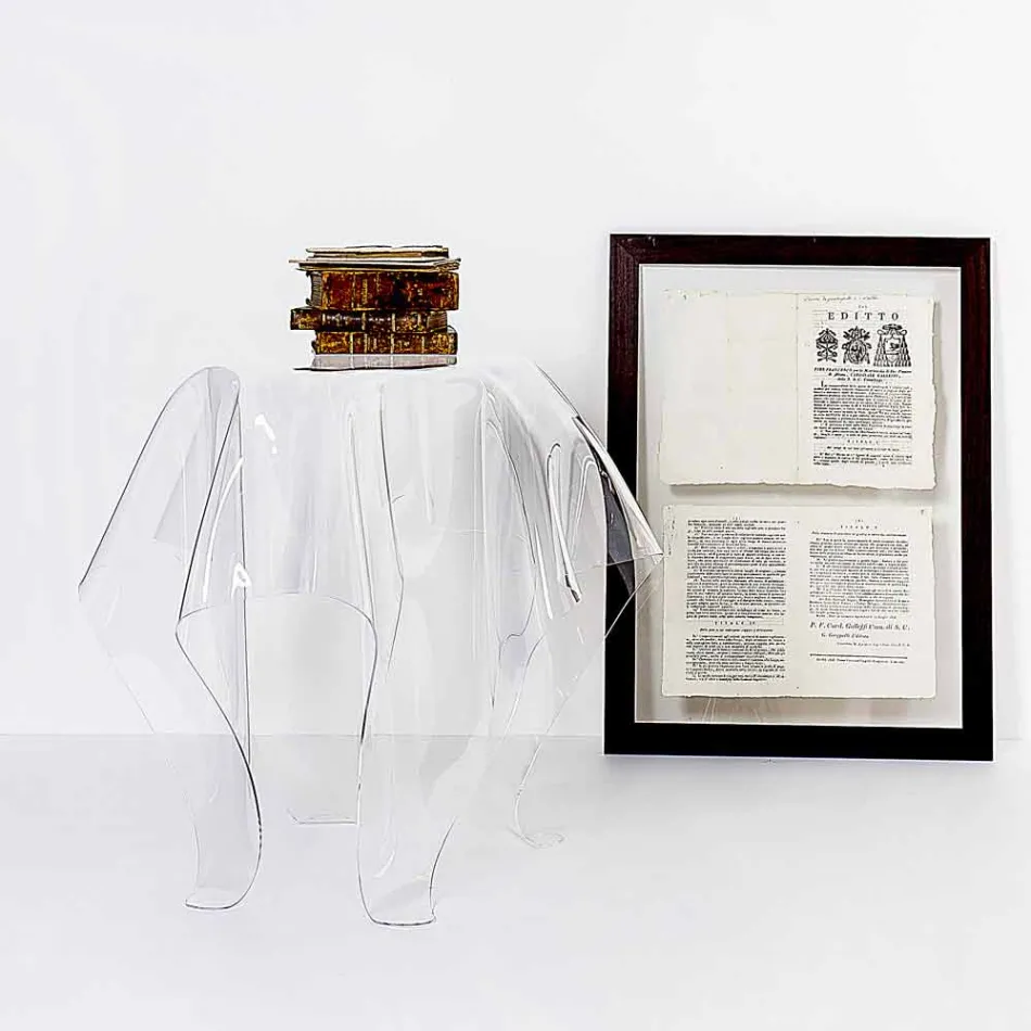 Mesa auxiliar de diseño moderno en plexiglás transparente Otto, hecha en Italia viadurini