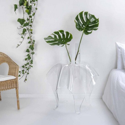 Mesa auxiliar de diseño moderno en plexiglás transparente Otto, hecha en Italia viadurini