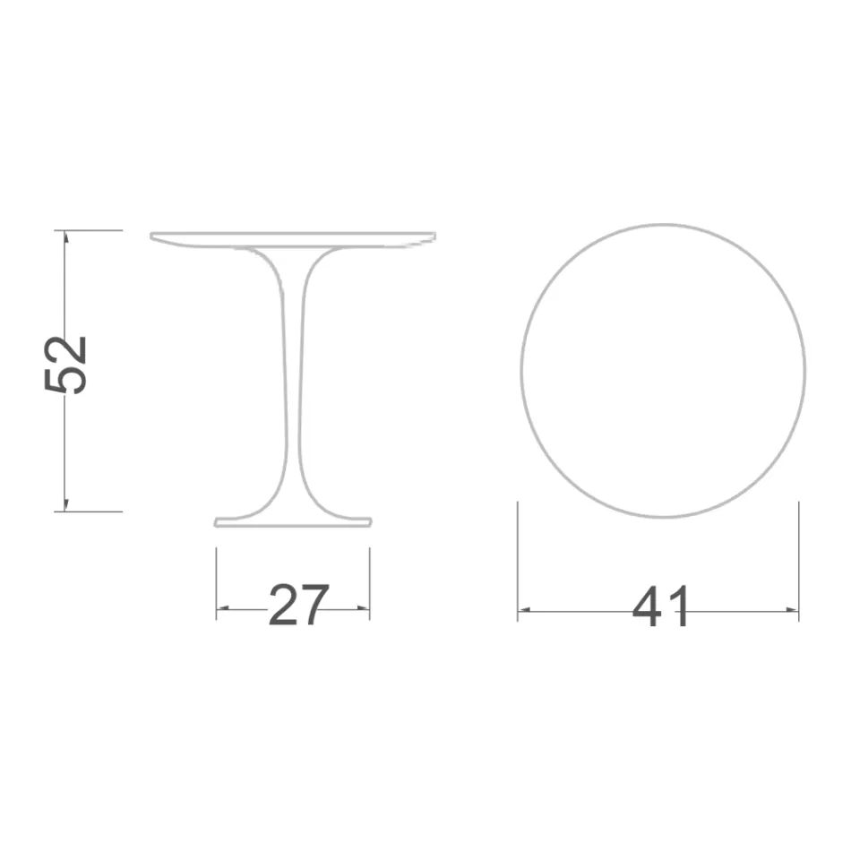 Mesa de centro redonda Eero Saarinen H 52 en mármol dorado Calacatta Made in Italy - Escarlata viadurini