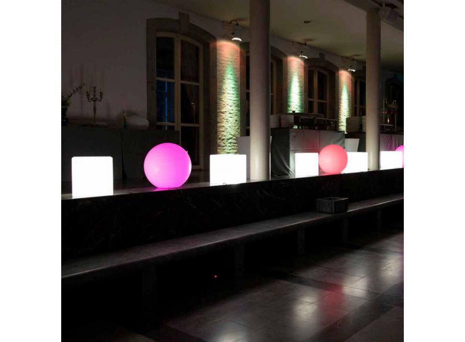 Mesa de centro iluminada de colores de diseño moderno con opción de accesorio - Dadostar viadurini