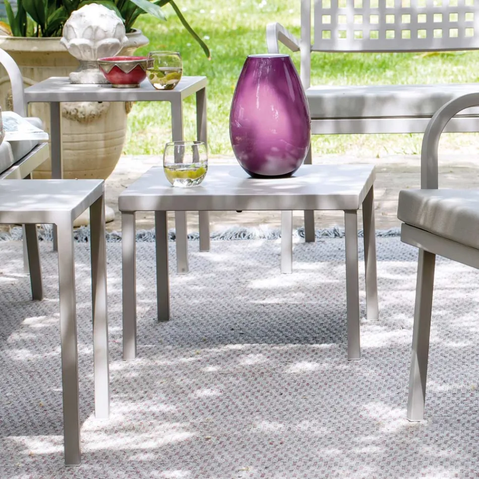 Mesa de centro de jardín apilable en acero galvanizado Made in Italy - Aberdeen viadurini