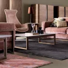 Grilli York design mesa de centro de madera maciza y mármol hecha en Italia viadurini