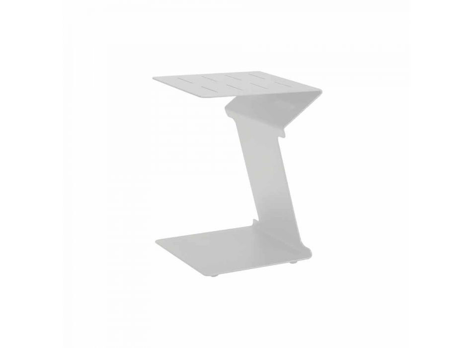 Mesa auxiliar para sofá para exterior en aluminio blanco o negro - Denix viadurini
